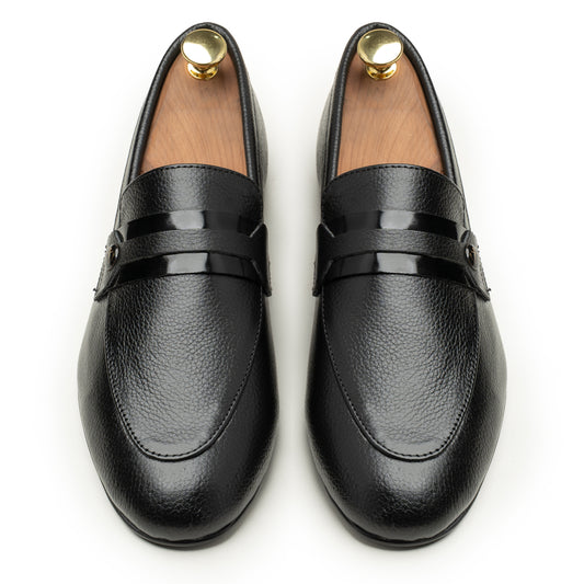 SAMAS Leather Classic Black Dress Shoes