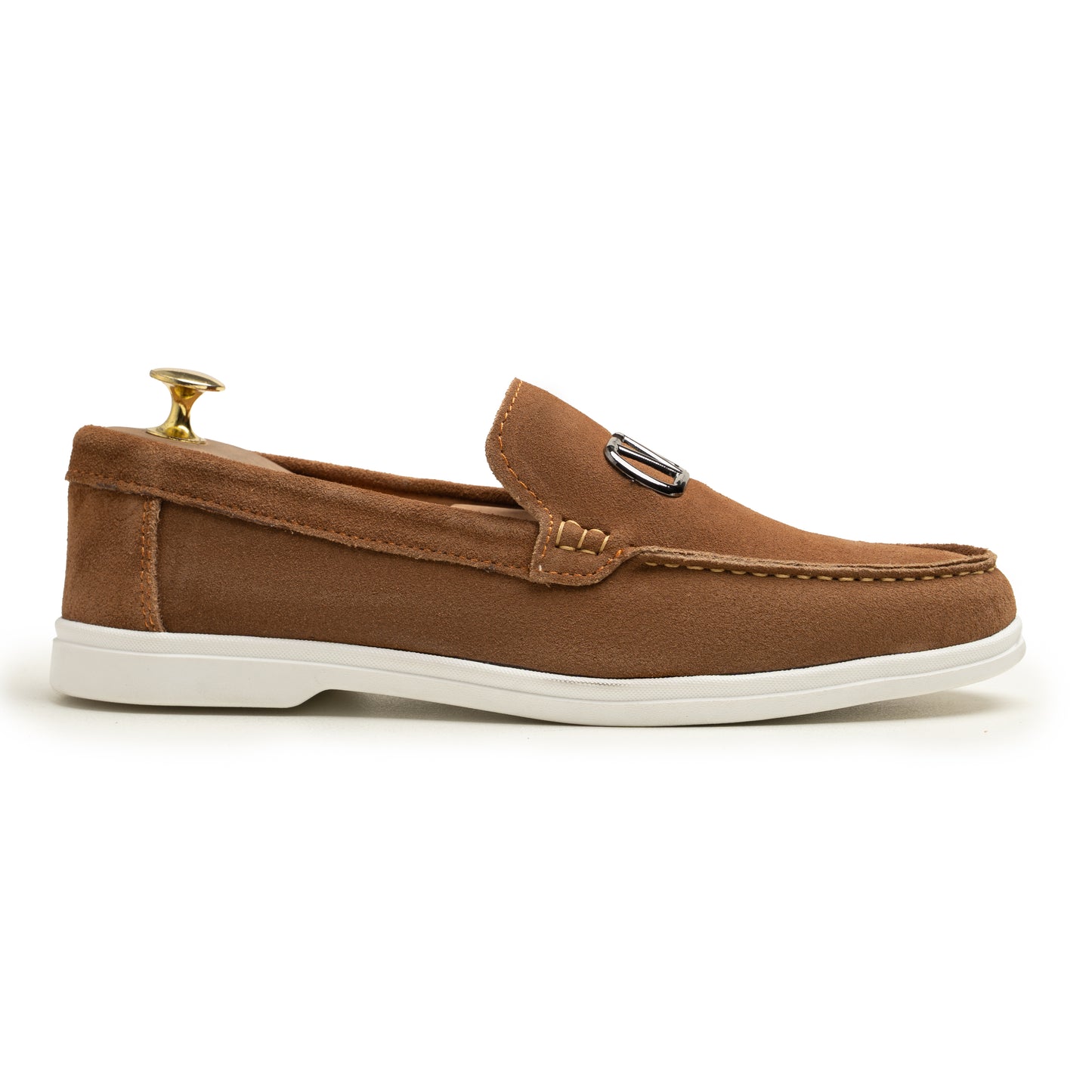 SAMAS Leather Tan Suede Loafers