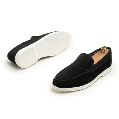 Black Suede Leather Loafers - SM02