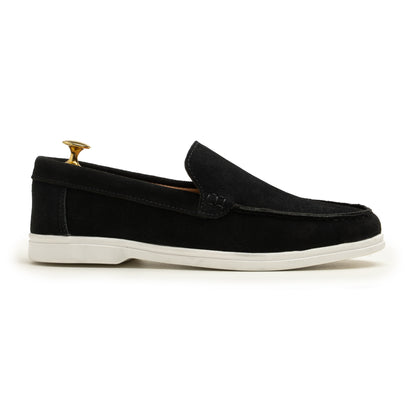 Black Suede Leather Loafers - SM02
